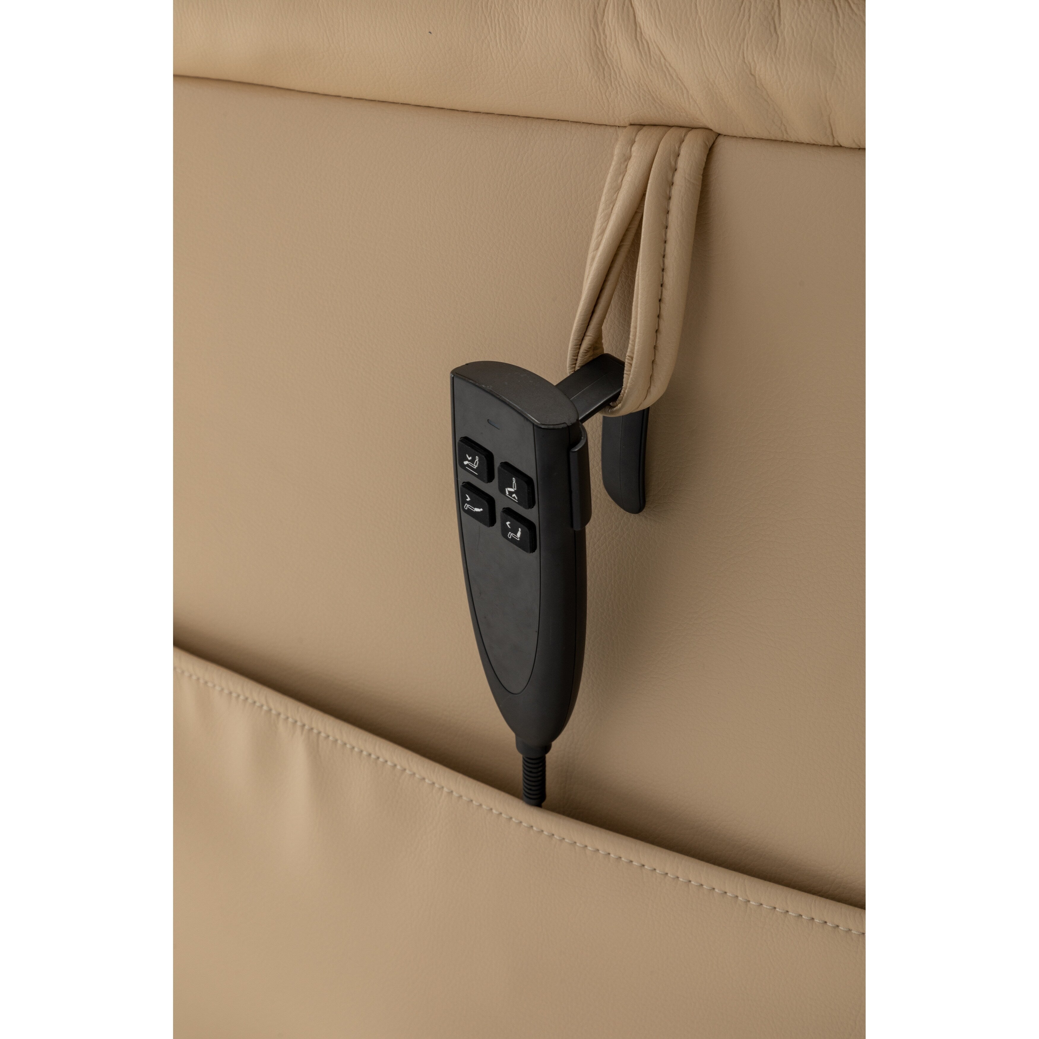 Fauteuil inclinable électrique pour personnes âgées avec inclinaison complète à 180°, moteur OKIN, siège large et poches latérales