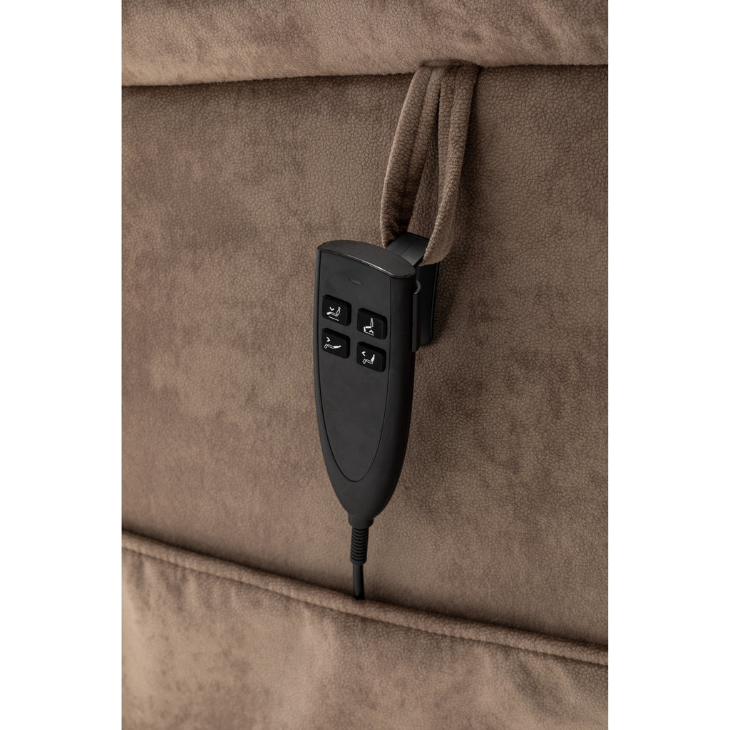 Fauteuil inclinable électrique pour personnes âgées avec inclinaison complète à 180°, moteur OKIN, siège large et poches latérales
