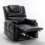 Fauteuil inclinable électrique pour personnes âgées avec inclinaison complète à 180°, moteur OKIN, siège large et poches latérales