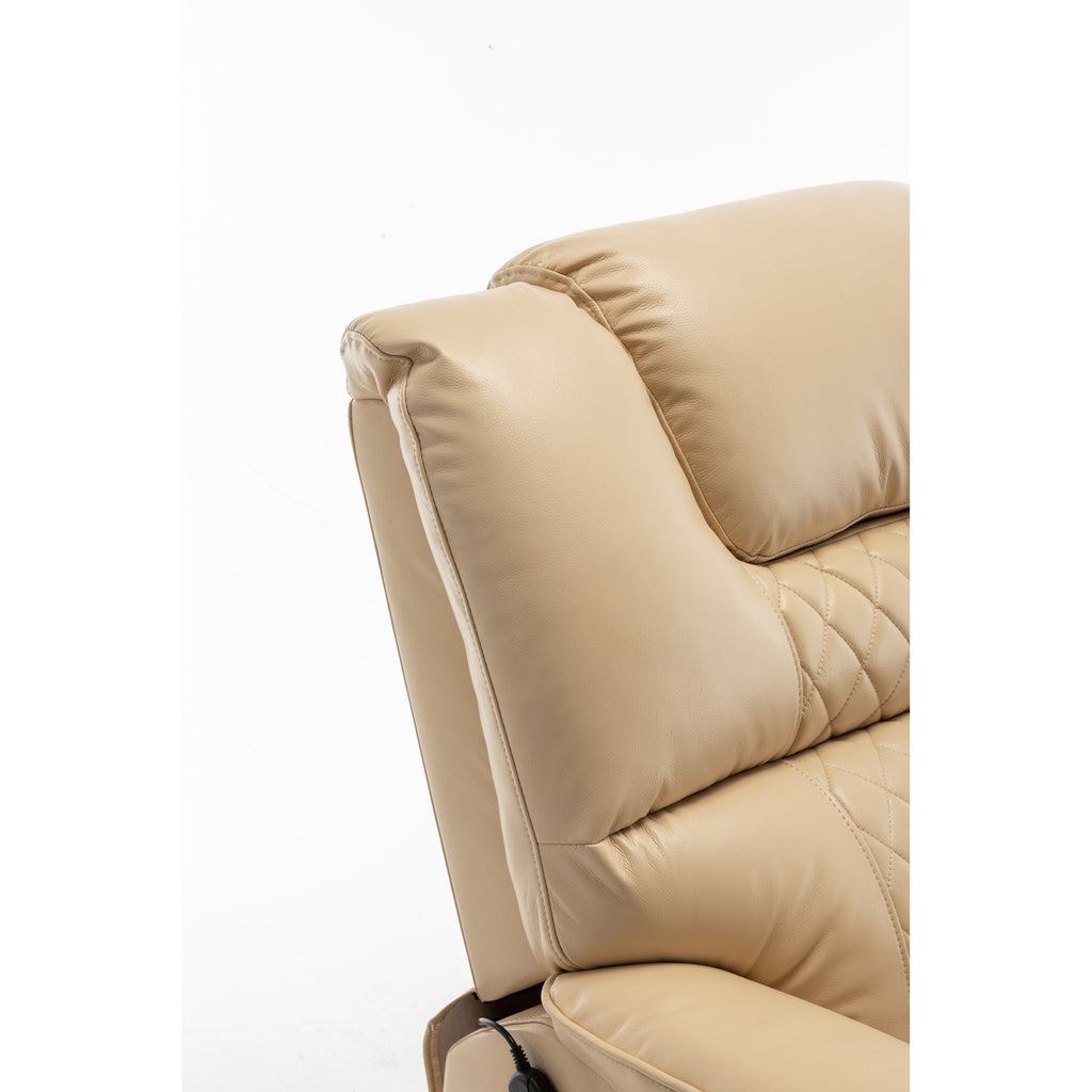 Fauteuil inclinable électrique pour personnes âgées avec inclinaison complète à 180°, moteur OKIN, siège large et poches latérales