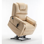 Fauteuil inclinable électrique pour personnes âgées avec inclinaison complète à 180°, moteur OKIN, siège large et poches latérales