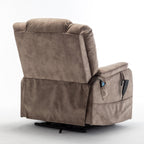 Fauteuil inclinable électrique pour personnes âgées avec inclinaison complète à 180°, moteur OKIN, siège large et poches latérales