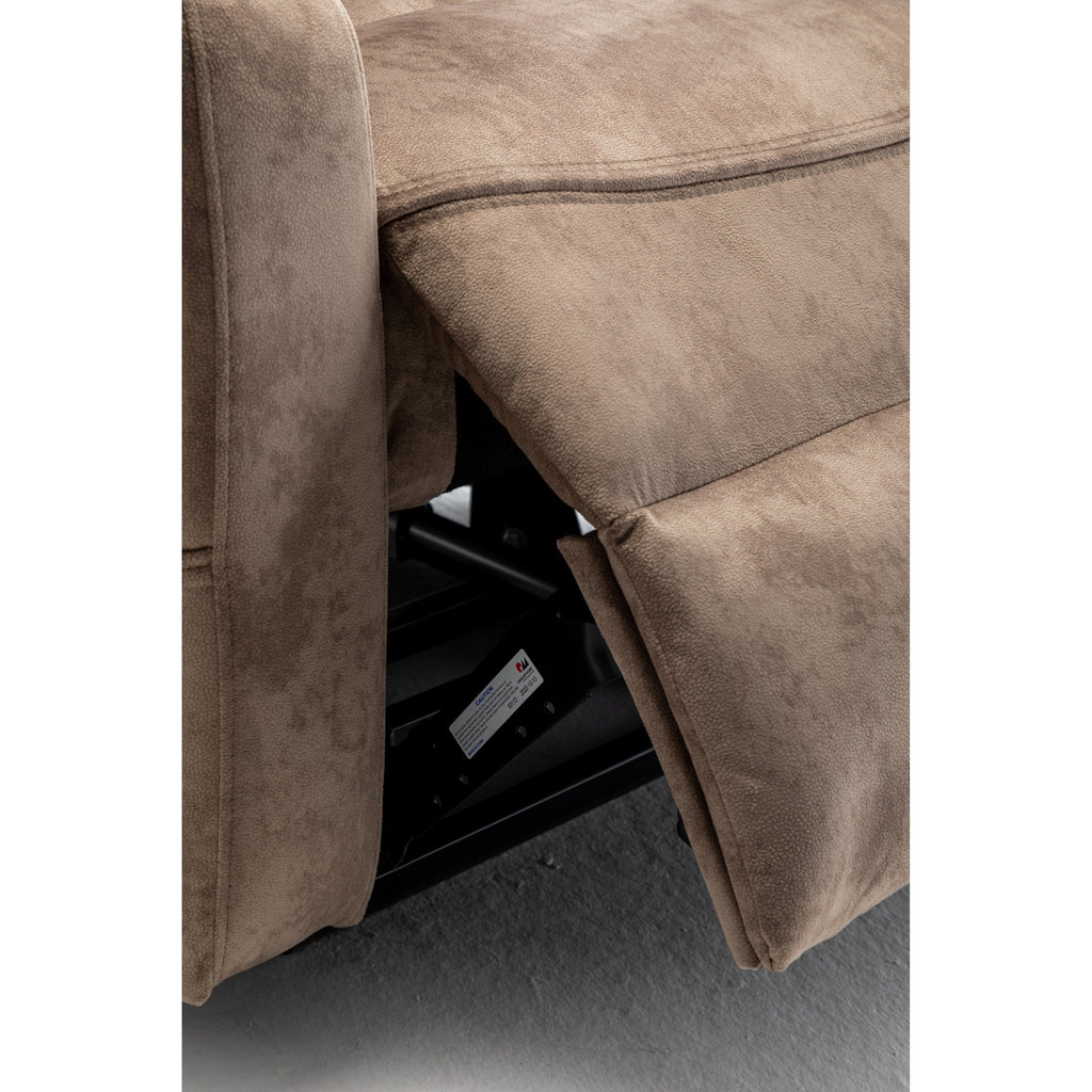 Fauteuil inclinable électrique pour personnes âgées avec inclinaison complète à 180°, moteur OKIN, siège large et poches latérales