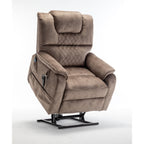 Fauteuil inclinable électrique pour personnes âgées avec inclinaison complète à 180°, moteur OKIN, siège large et poches latérales