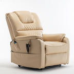 Fauteuil inclinable électrique pour personnes âgées avec inclinaison complète à 180°, moteur OKIN, siège large et poches latérales