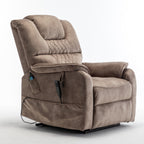 Fauteuil inclinable électrique pour personnes âgées avec inclinaison complète à 180°, moteur OKIN, siège large et poches latérales