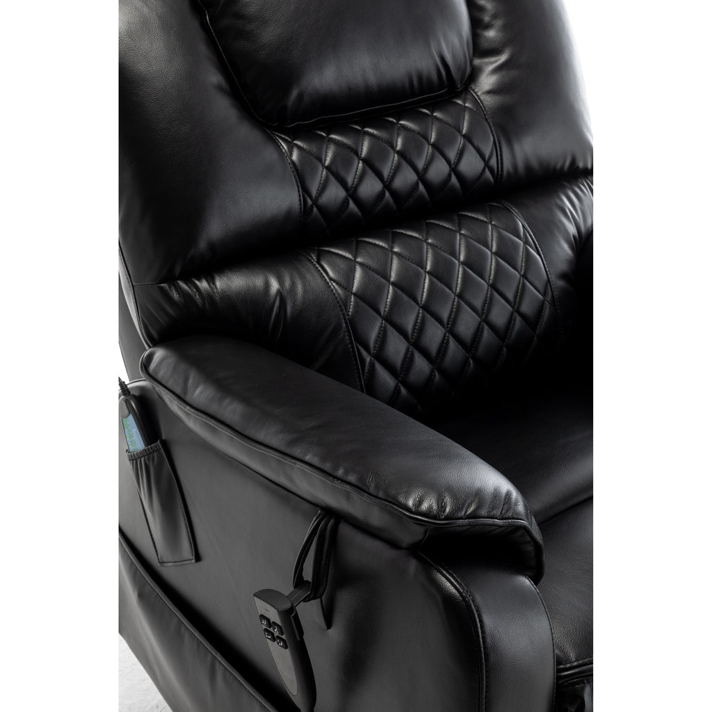 Fauteuil inclinable électrique pour personnes âgées avec inclinaison complète à 180°, moteur OKIN, siège large et poches latérales