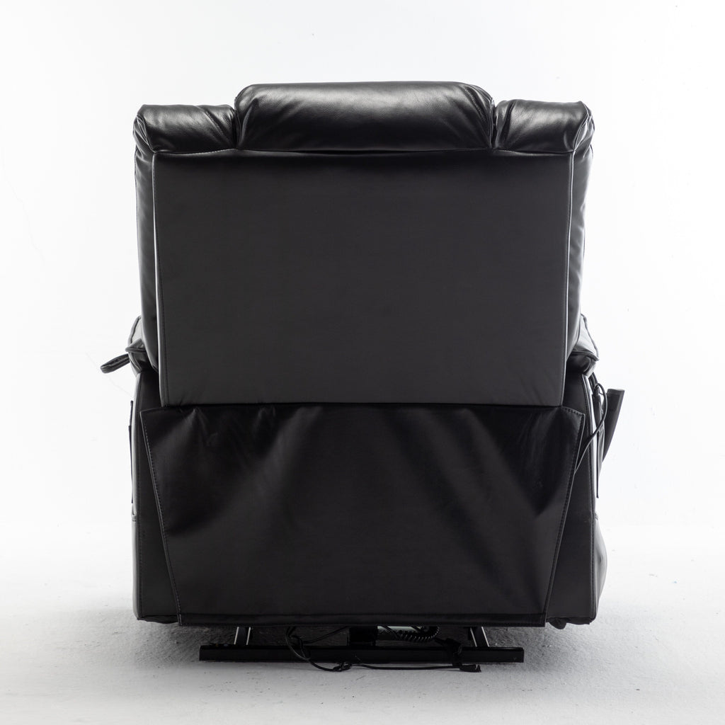 Fauteuil inclinable électrique pour personnes âgées avec inclinaison complète à 180°, moteur OKIN, siège large et poches latérales