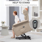 Fauteuil inclinable électrique pour personnes âgées, canapé inclinable réglable en tissu avec télécommande et poches latérales