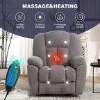 Fauteuil inclinable électrique pour personnes âgées avec chauffage, massage, port USB, poches latérales et tissu résistant