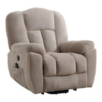 Fauteuil inclinable électrique pour personnes âgées avec chauffage, massage, port USB, poches latérales et tissu résistant