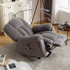 Fauteuil inclinable électrique pour personnes âgées avec chauffage, massage, port USB, poches latérales et tissu résistant