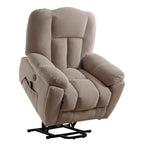 Fauteuil inclinable électrique pour personnes âgées avec chauffage, massage, port USB, poches latérales et tissu résistant