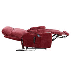 Canapé inclinable électrique avec massage et chauffage, 8 points de vibration, 1 point de chauffage lombaire, dossier réglable et repose-pieds