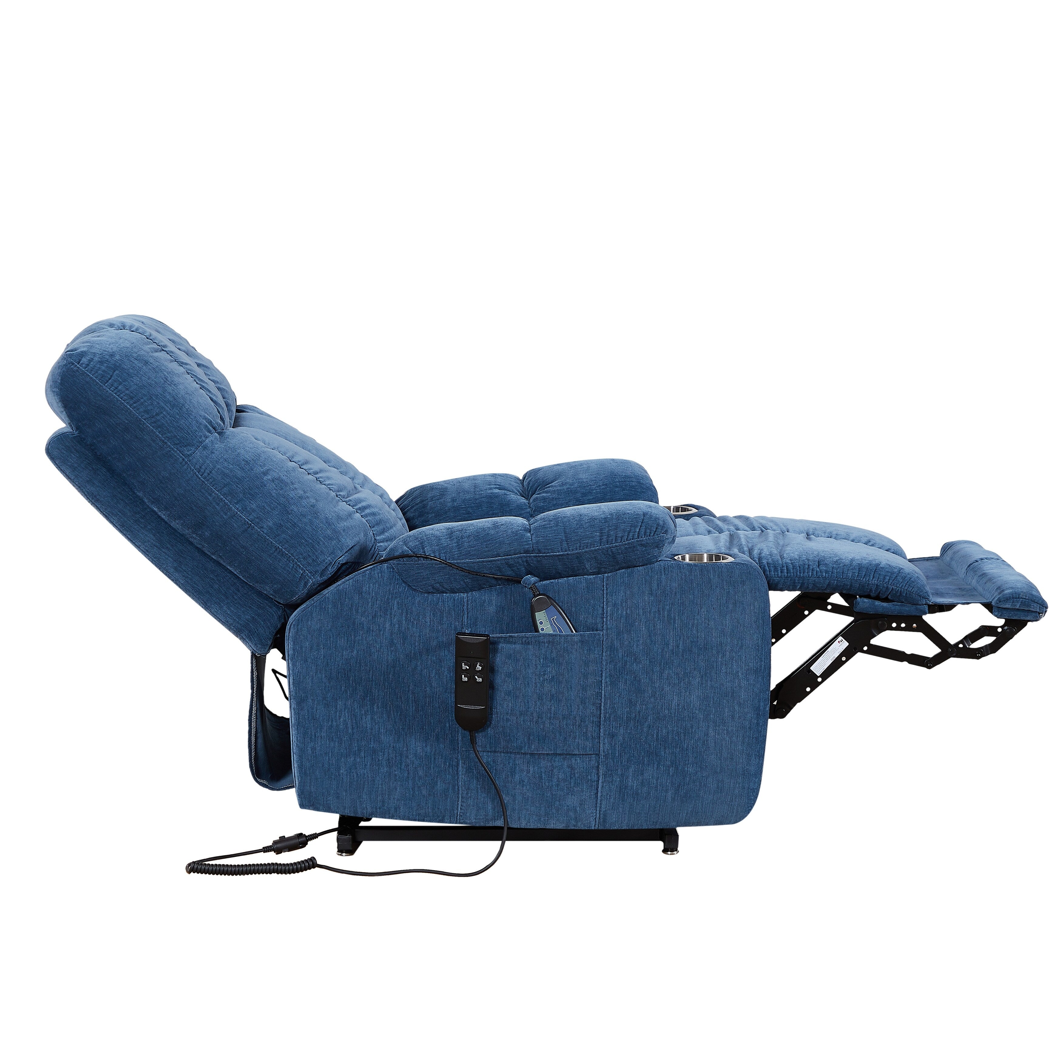 Canapé inclinable électrique avec massage et chauffage, 8 points de vibration, 1 point de chauffage lombaire, dossier réglable et repose-pieds