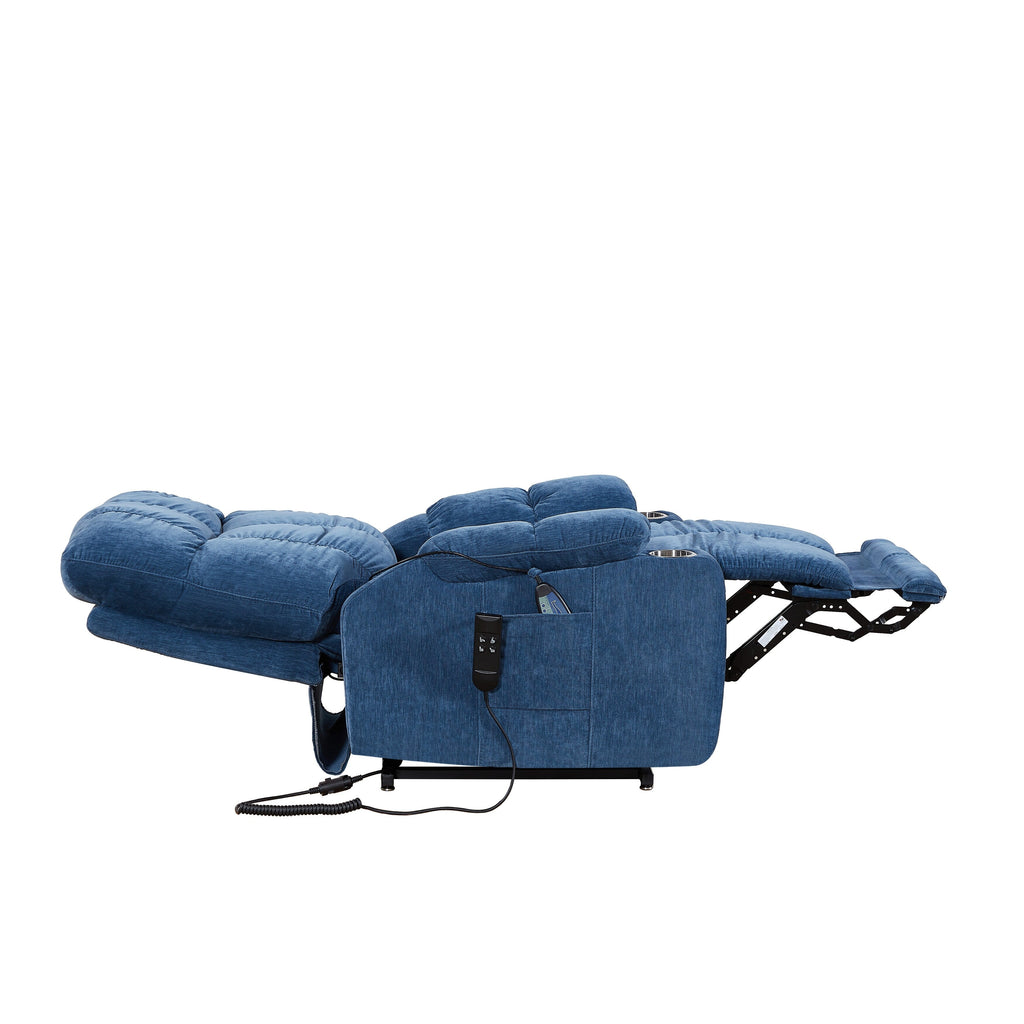 Canapé inclinable électrique avec massage et chauffage, 8 points de vibration, 1 point de chauffage lombaire, dossier réglable et repose-pieds