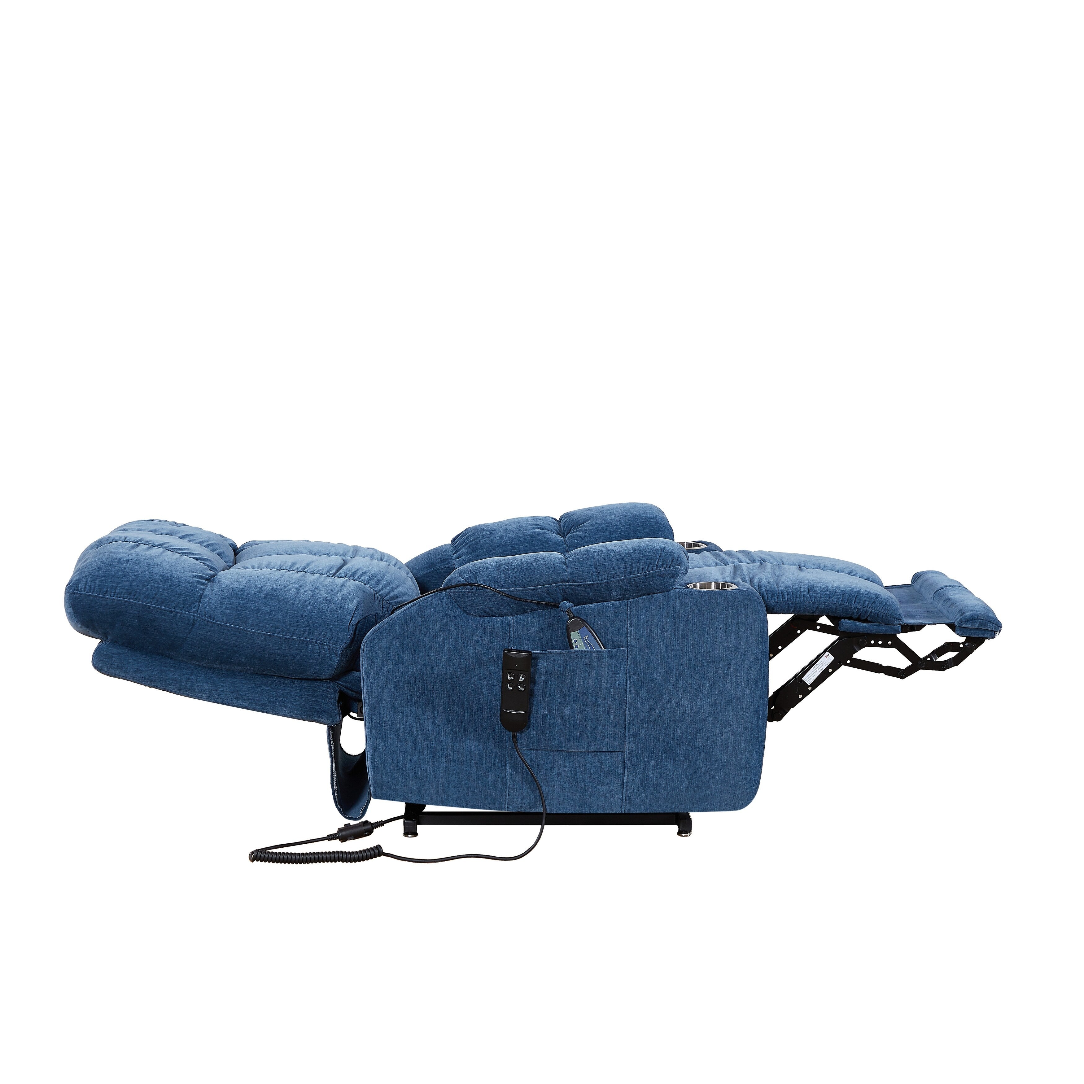 Canapé inclinable électrique avec massage et chauffage, 8 points de vibration, 1 point de chauffage lombaire, dossier réglable et repose-pieds