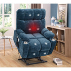 Canapé inclinable électrique avec massage et chauffage, 8 points de vibration, 1 point de chauffage lombaire, dossier réglable et repose-pieds