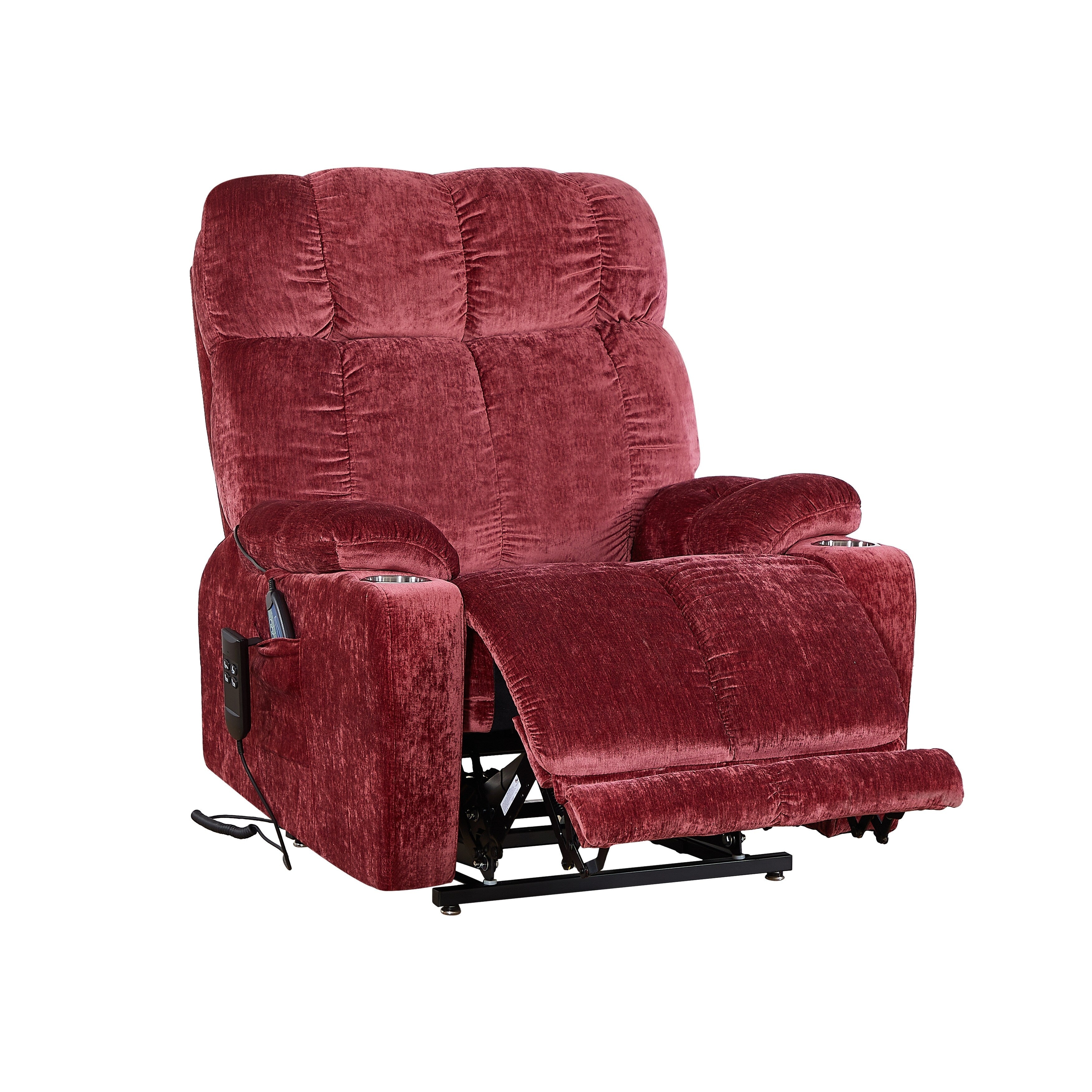 Canapé inclinable électrique avec massage et chauffage, 8 points de vibration, 1 point de chauffage lombaire, dossier réglable et repose-pieds