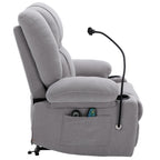 Fauteuil inclinable électrique avec massage, chauffage, support de téléphone rotatif à 360°, poches latérales et porte-gobelets pour personnes âgées