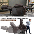 Fauteuil inclinable électrique avec deux moteurs, massage par vibrations à 8 points et chauffage lombaire