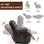 Fauteuil inclinable électrique avec deux moteurs, massage par vibrations à 8 points et chauffage lombaire