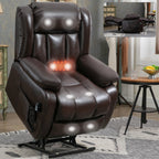 Fauteuil inclinable électrique avec deux moteurs, massage par vibrations à 8 points et chauffage lombaire