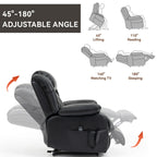 Fauteuil inclinable électrique avec deux moteurs, massage par vibrations à 8 points et chauffage lombaire