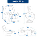 Fauteuil inclinable électrique avec deux moteurs, massage par vibrations à 8 points et chauffage lombaire