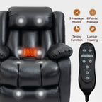Fauteuil inclinable électrique avec deux moteurs, massage par vibrations à 8 points et chauffage lombaire