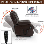 Fauteuil inclinable électrique avec deux moteurs, massage par vibrations à 8 points et chauffage lombaire