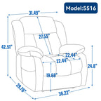 Fauteuil inclinable électrique avec deux moteurs, massage par vibrations à 8 points et chauffage lombaire