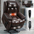 Fauteuil inclinable électrique avec deux moteurs, massage par vibrations à 8 points et chauffage lombaire