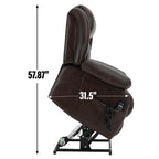 Fauteuil inclinable électrique avec deux moteurs, massage par vibrations à 8 points et chauffage lombaire