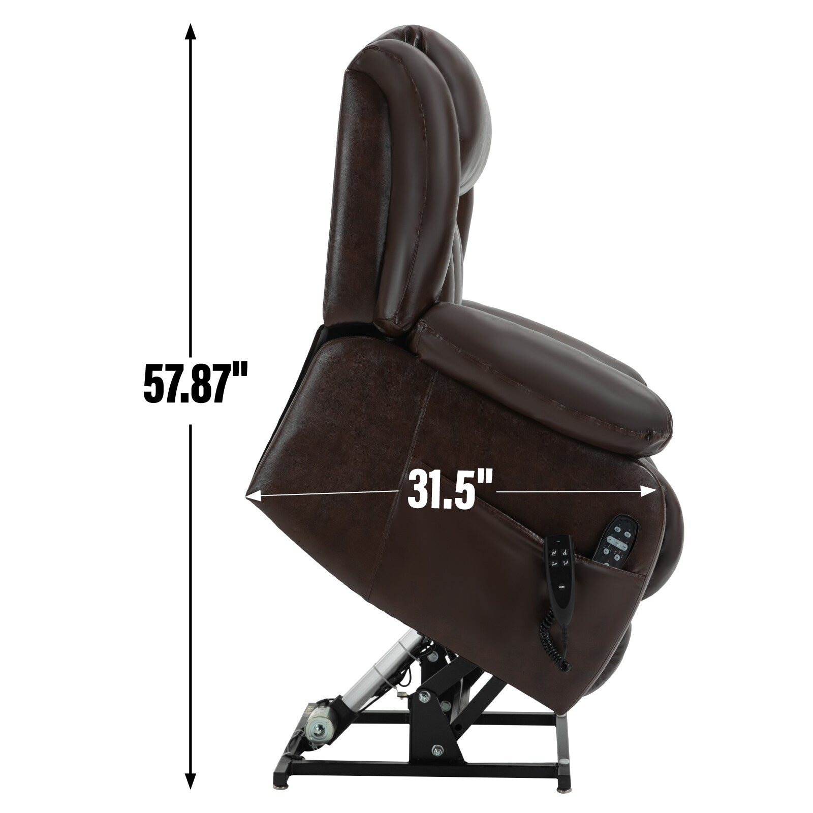 Fauteuil inclinable électrique avec deux moteurs, massage par vibrations à 8 points et chauffage lombaire