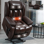 Fauteuil inclinable électrique avec deux moteurs, massage par vibrations à 8 points et chauffage lombaire