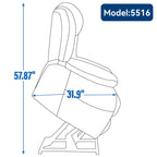 Fauteuil inclinable électrique avec deux moteurs, massage par vibrations à 8 points et chauffage lombaire