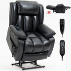 Fauteuil inclinable électrique avec deux moteurs, massage par vibrations à 8 points et chauffage lombaire