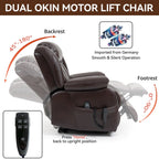 Fauteuil inclinable électrique avec deux moteurs, massage par vibrations à 8 points et chauffage lombaire