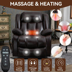 Fauteuil inclinable électrique avec deux moteurs, massage par vibrations à 8 points et chauffage lombaire
