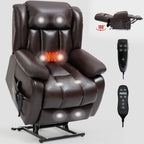 Fauteuil inclinable électrique avec deux moteurs, massage par vibrations à 8 points et chauffage lombaire