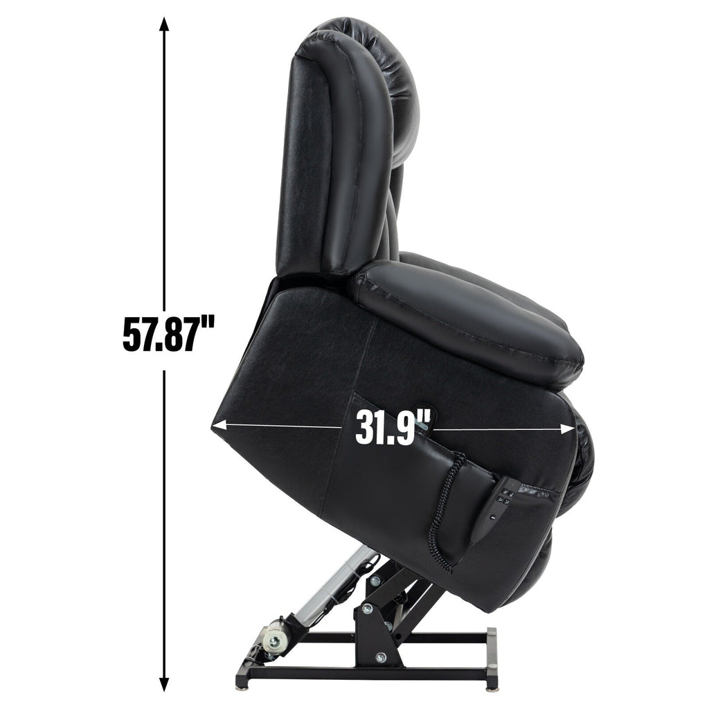 Fauteuil inclinable électrique avec deux moteurs, massage par vibrations à 8 points et chauffage lombaire
