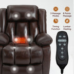 Fauteuil inclinable électrique avec deux moteurs, massage par vibrations à 8 points et chauffage lombaire