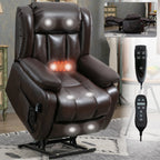 Fauteuil inclinable électrique avec deux moteurs, massage par vibrations à 8 points et chauffage lombaire