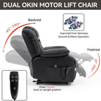 Fauteuil inclinable électrique avec deux moteurs, massage par vibrations à 8 points et chauffage lombaire