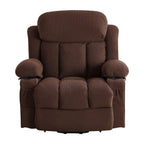 Fauteuil inclinable électrique avec chauffage et massage, chargement USB, télécommande et poches latérales pour personnes âgées