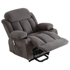 Fauteuil inclinable électrique avec chauffage et massage, chargement USB, télécommande et poches latérales pour personnes âgées