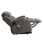 Fauteuil inclinable électrique avec chauffage et massage, chargement USB, télécommande et poches latérales pour personnes âgées