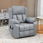 Fauteuil inclinable électrique avec massage par vibration, chauffage, télécommande et poches latérales
