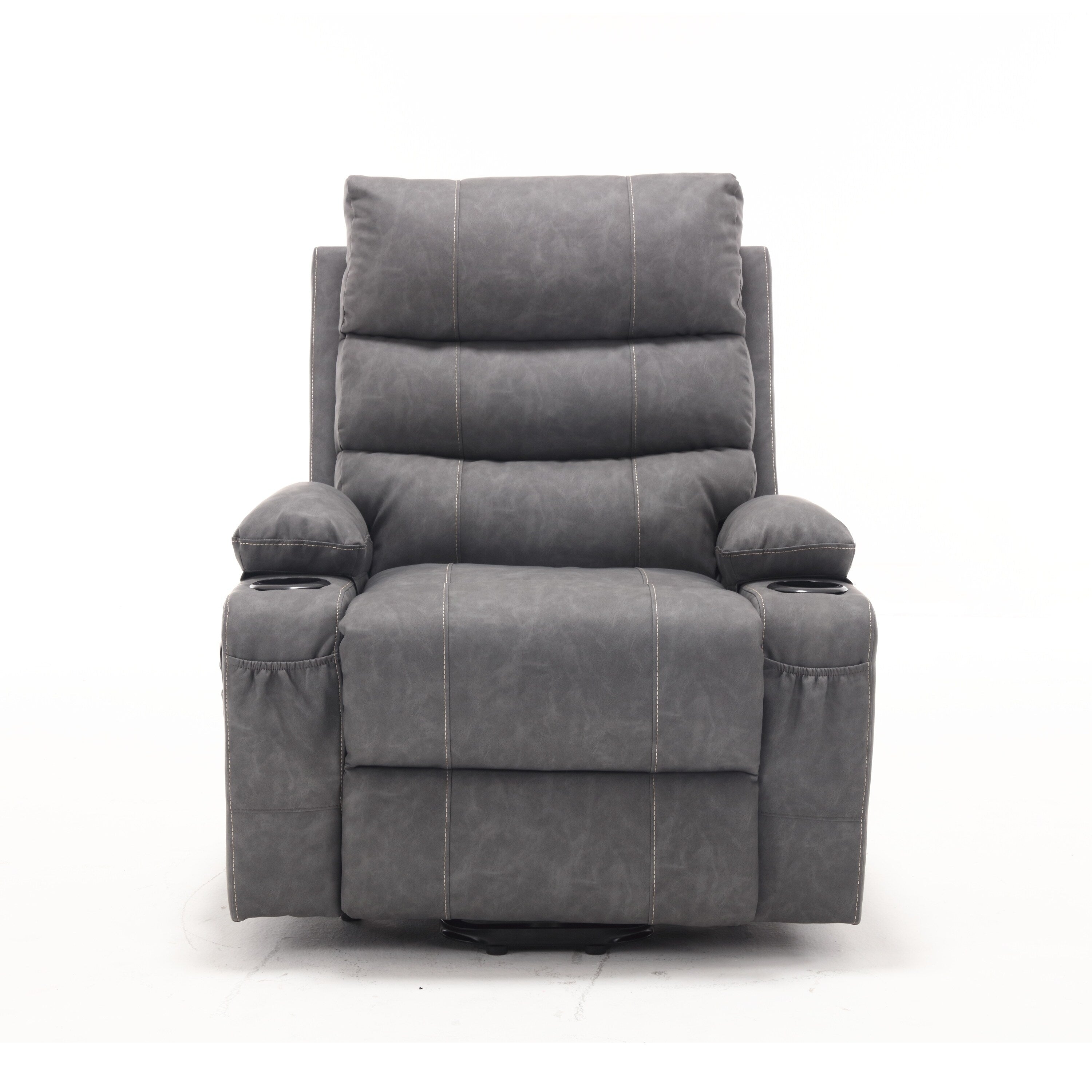 Canapé inclinable électrique avec massage par vibrations à 8 points, chauffage, minuterie réglable, télécommande et porte-gobelet
